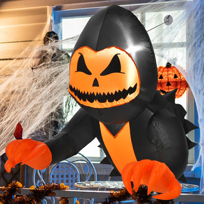 3.3 Ft Inflatable Pumpkin Head Window Ghost