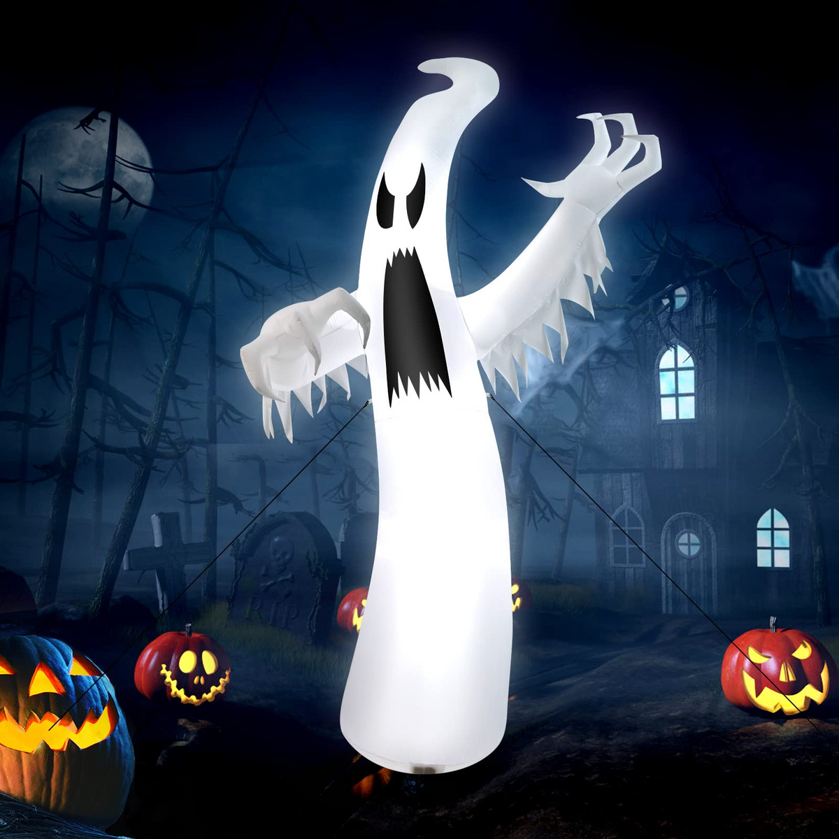 12 Ft Giant Inflatable Ghost Yard Decoration