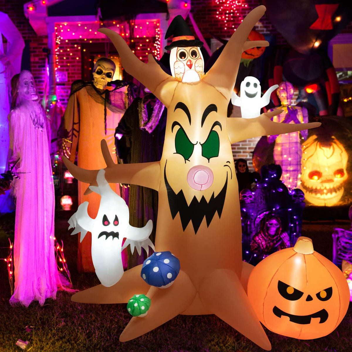 Inflatable Light Up Halloween Ghost Yard Decor