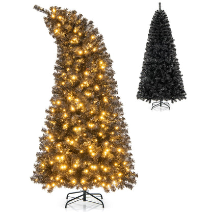 7 Ft Pre-Lit Black Halloween Tree, Bendable Top