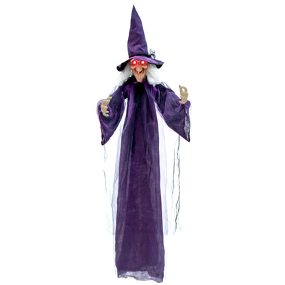 6 Ft Hanging Animatronic Witch with Sound