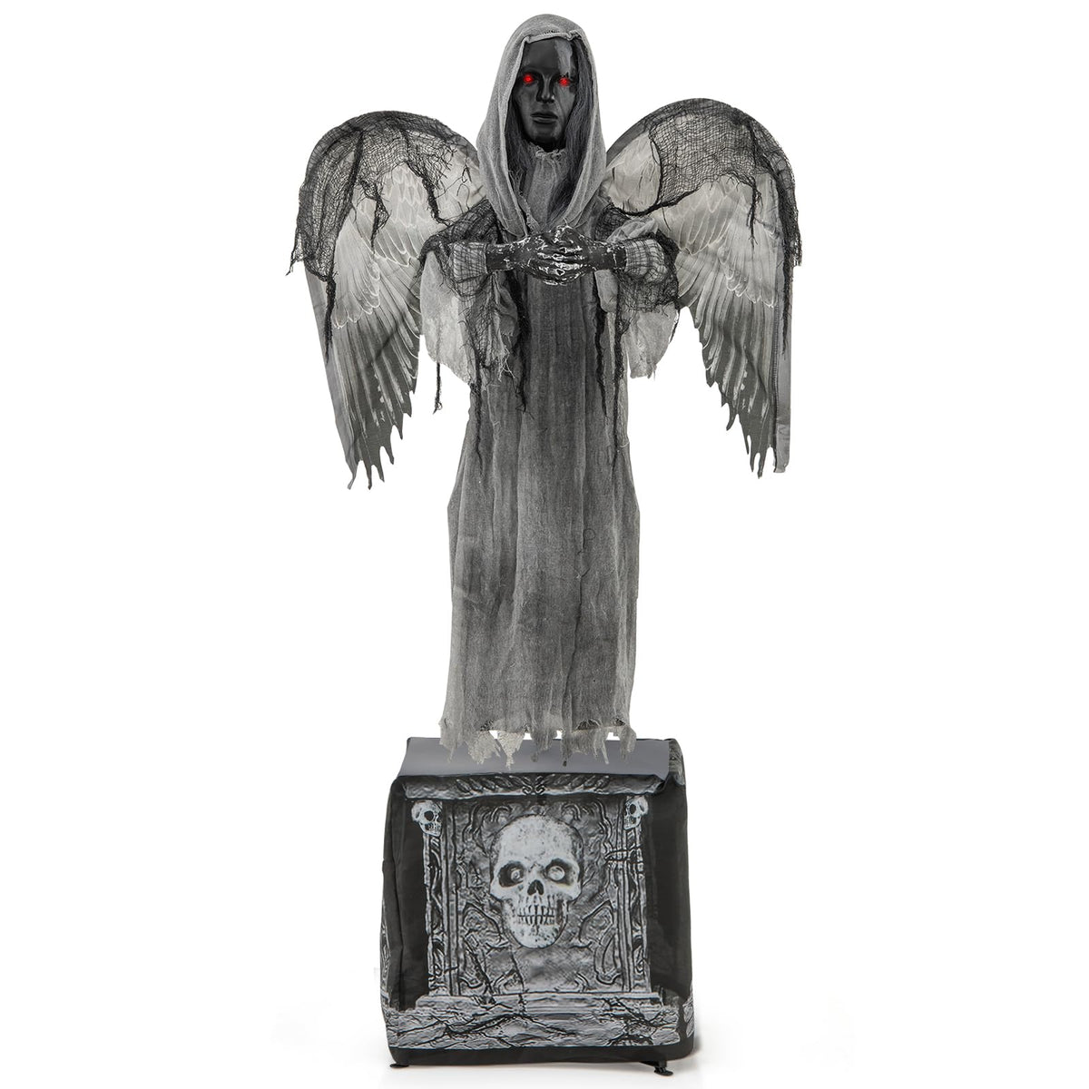 5.5 Ft Animated Praying Angel with Light-Up Eyes