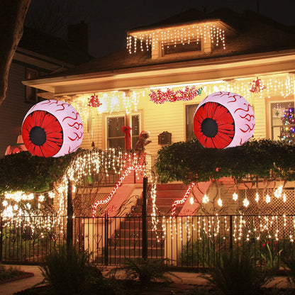 3 Ft Inflatable Light Up Eyeballs, 2 Pack