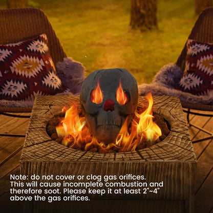 Ceramic Fire Pit Skull Halloween Decoration