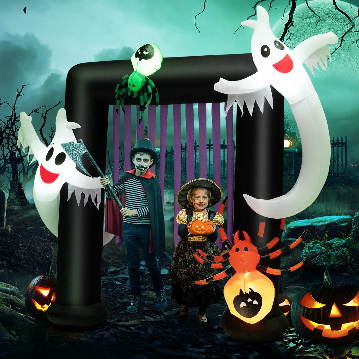 Inflatable Light Up Halloween Ghost Yard Decor