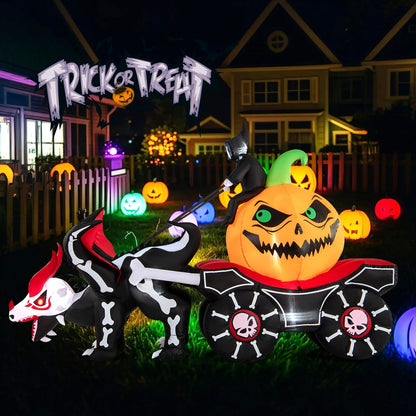 9 Ft Inflatable Reaper Pumpkin Carriage Decor