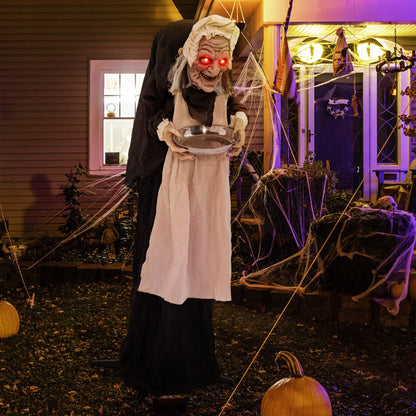 5.2 Ft Animated Old Lady Greeter with Candy Dish