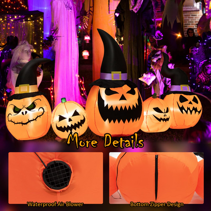 8 Ft Inflatable Pumpkin Family with LED Lights
