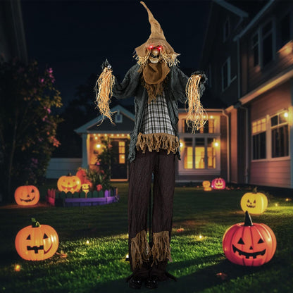 7 Ft Animated Standing Scarecrow Halloween Prop
