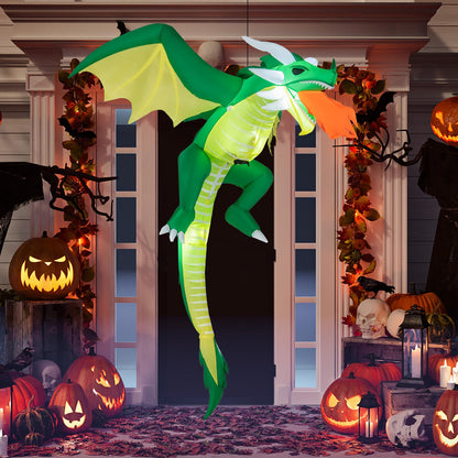 5.2 Ft Hanging Inflatable Dragon with LED Lights