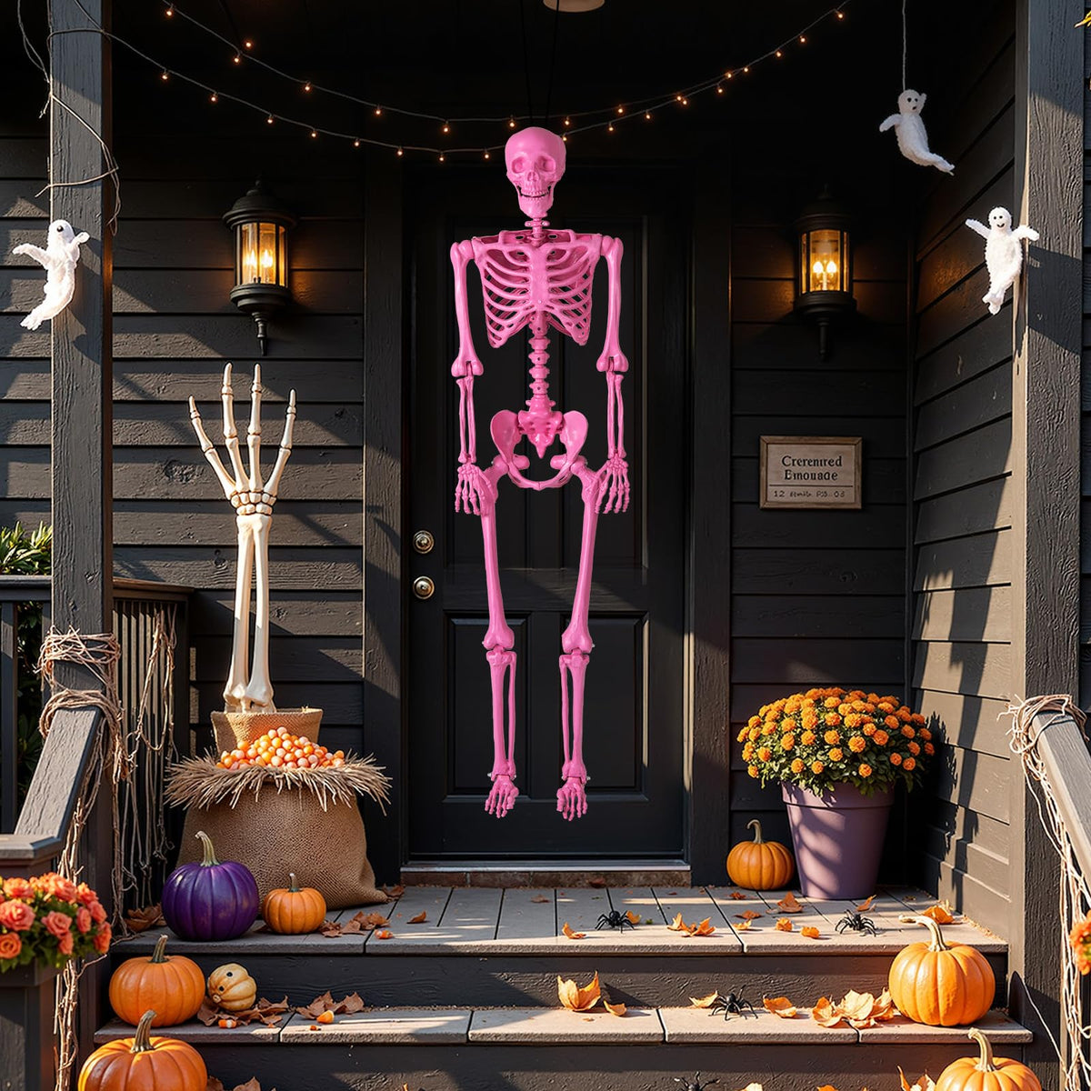 Life-Size Posable Pink Skeleton, 63 In