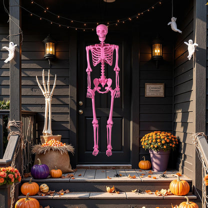 Life-Size Posable Pink Skeleton, 63 In