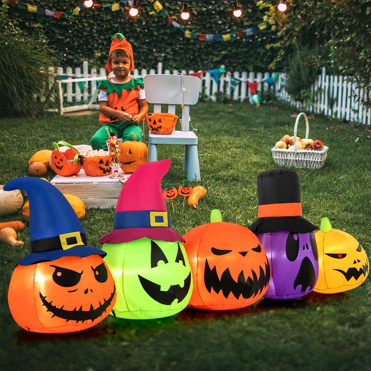 9 Ft Inflatable Pumpkin Family Yard Decoration