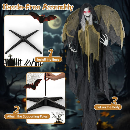 8.2 Ft Standing Witch Animatronic with Red Eyes