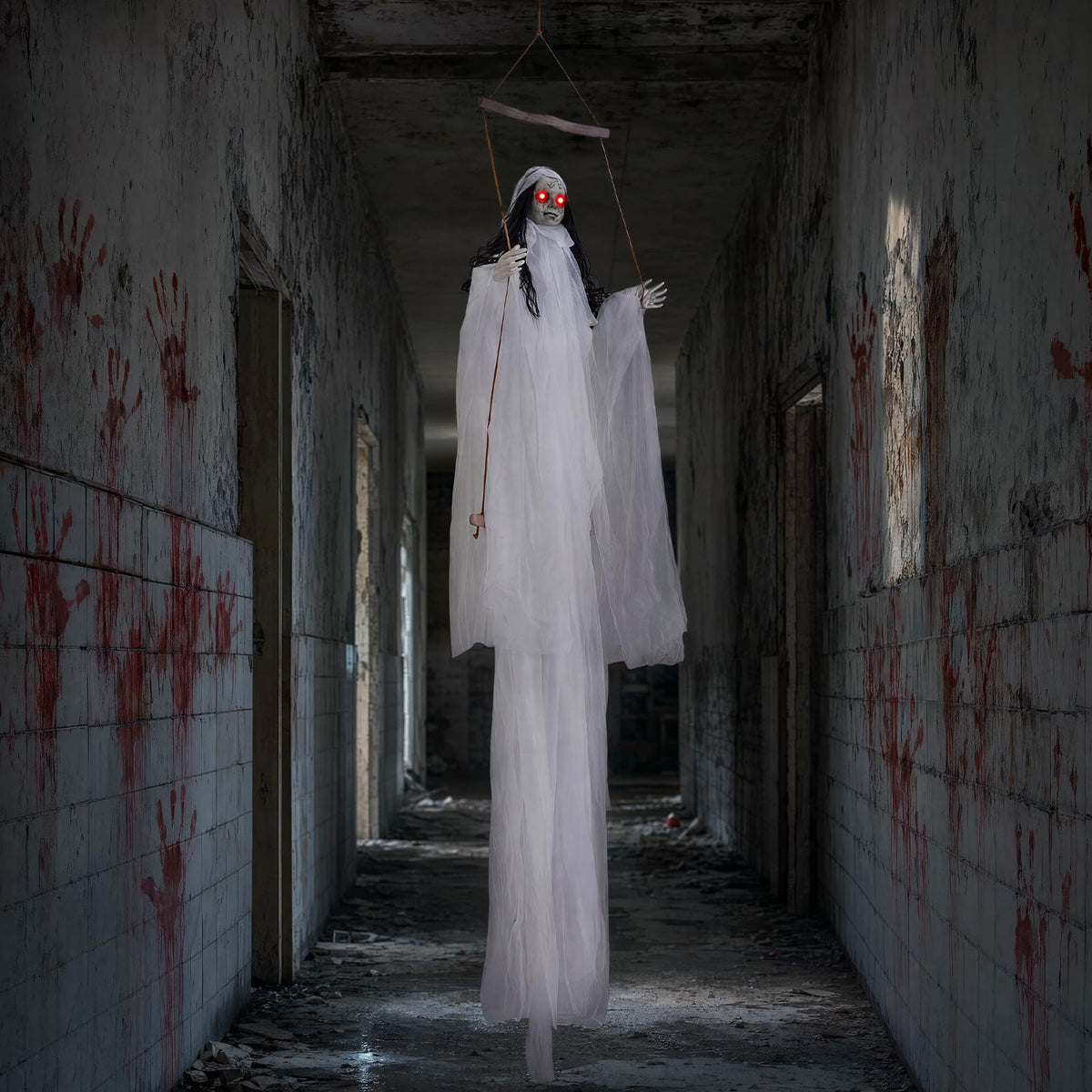 6.4 Ft Animated Hanging Swinging Creepy Doll