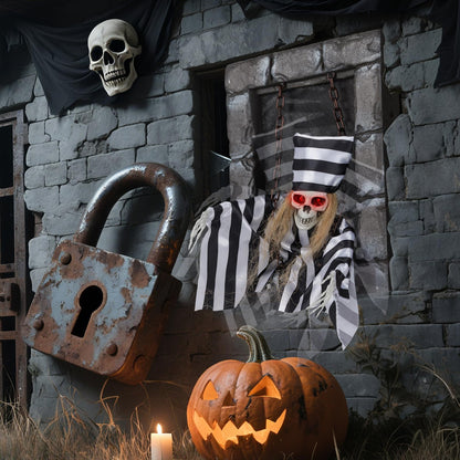 18 In Animated Hanging Skull Prisoner Prop