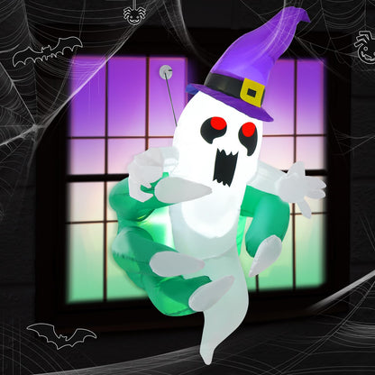 3.6 Ft Inflatable Window Ghost with LED Lights
