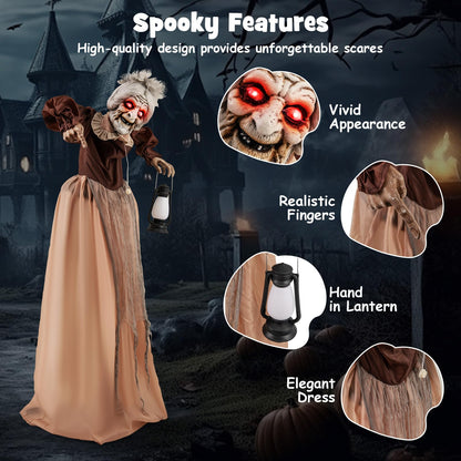 Talking Zombie Maid Animatronic with Lantern