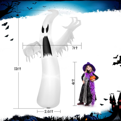 12 Ft Giant Inflatable Ghost Yard Decoration