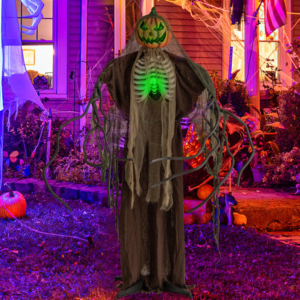 6 Ft Talking Ghost Pumpkin with Moving Head