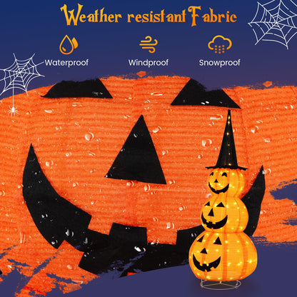 5 Ft Light Up Stacked Pumpkin Yard Decoration