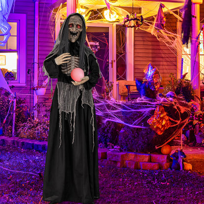 6 Ft Talking Animatronic Witch with Light-Up Eyes
