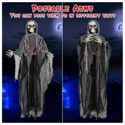 6.4 Ft Animated Grim Reaper with Chain