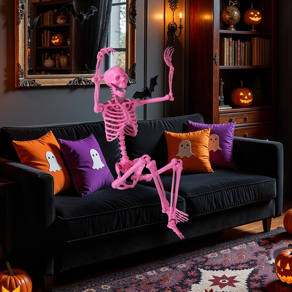 Life-Size Posable Pink Skeleton, 63 In