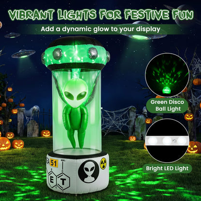 7.4 Ft Inflatable Alien Stasis Pod Yard Decor