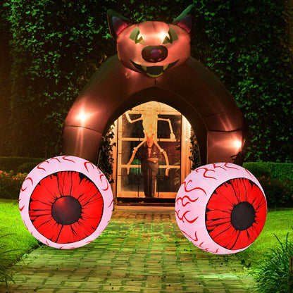 3 Ft Inflatable Light Up Eyeballs, 2 Pack