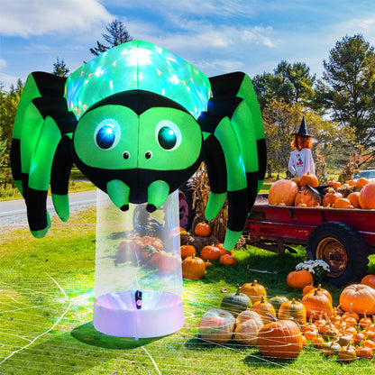 6 Ft Inflatable Spider with Rotating Light Column