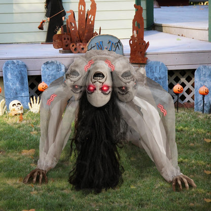 Animated Crawling Zombie Woman Halloween Prop