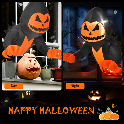 3.3 Ft Inflatable Pumpkin Head Window Ghost