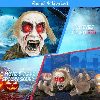 Sound Activated Zombie Groundbreaker Yard Prop