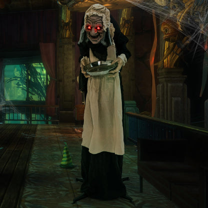 5.2 Ft Animated Old Lady Greeter with Candy Dish