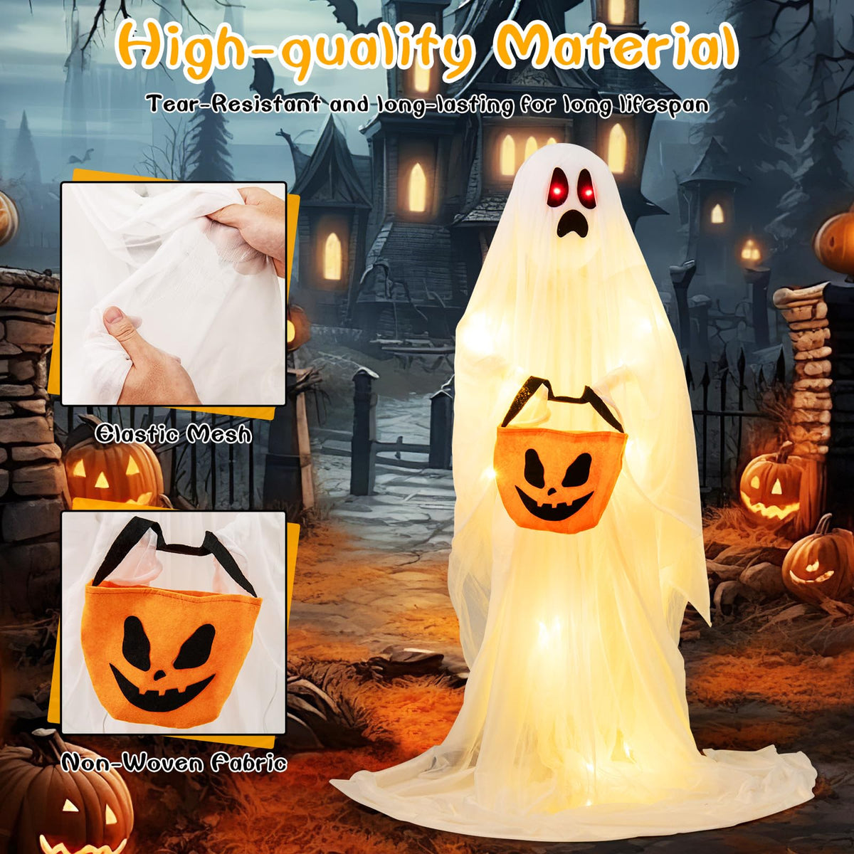 Light Up Ghost Family, 4 Piece Halloween Set