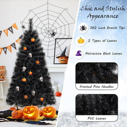 6, 7 or 8 Ft Pre-Lit Black Artificial Tree