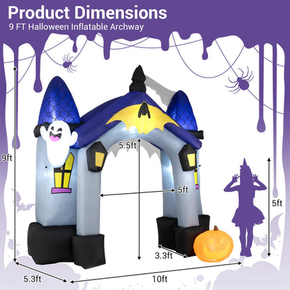 9 Ft Halloween Inflatable Castle Archway