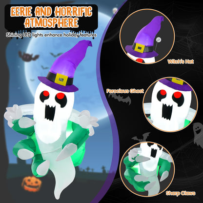 3.6 Ft Inflatable Window Ghost with LED Lights