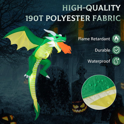 5.2 Ft Hanging Inflatable Dragon with LED Lights