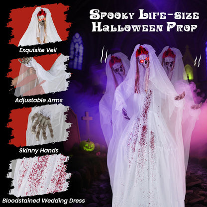 7.2 Ft Animatronic Skeleton Bride and Groom