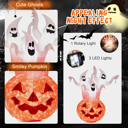 6 Ft Inflatable Ghosts and Pumpkin with Rotating Light