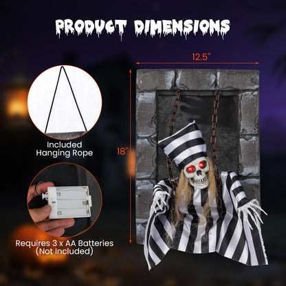 18 In Animated Hanging Skull Prisoner Prop