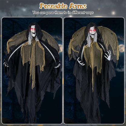 8.2 Ft Standing Witch Animatronic with Red Eyes