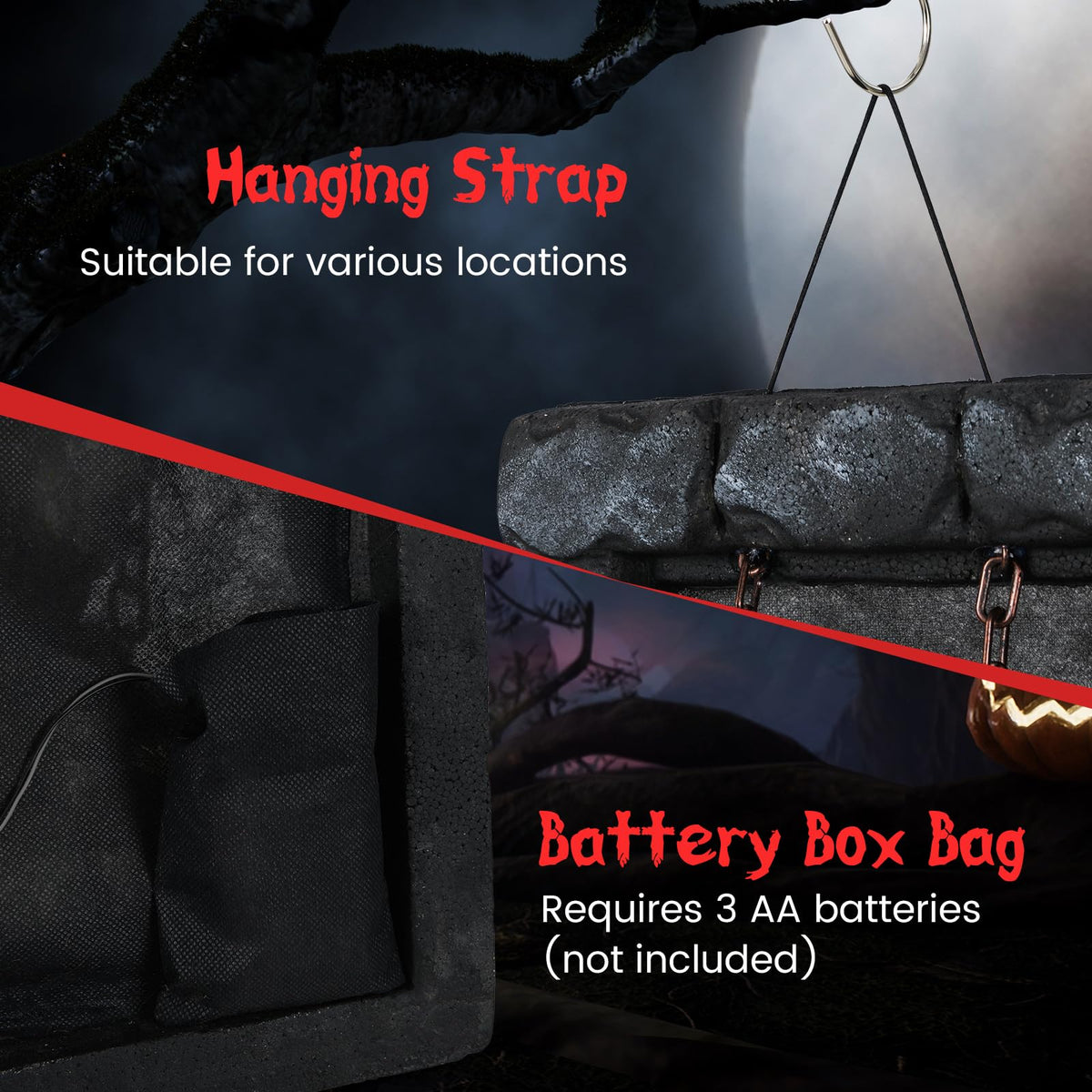 18 In Animated Hanging Zombie Prisoner Prop