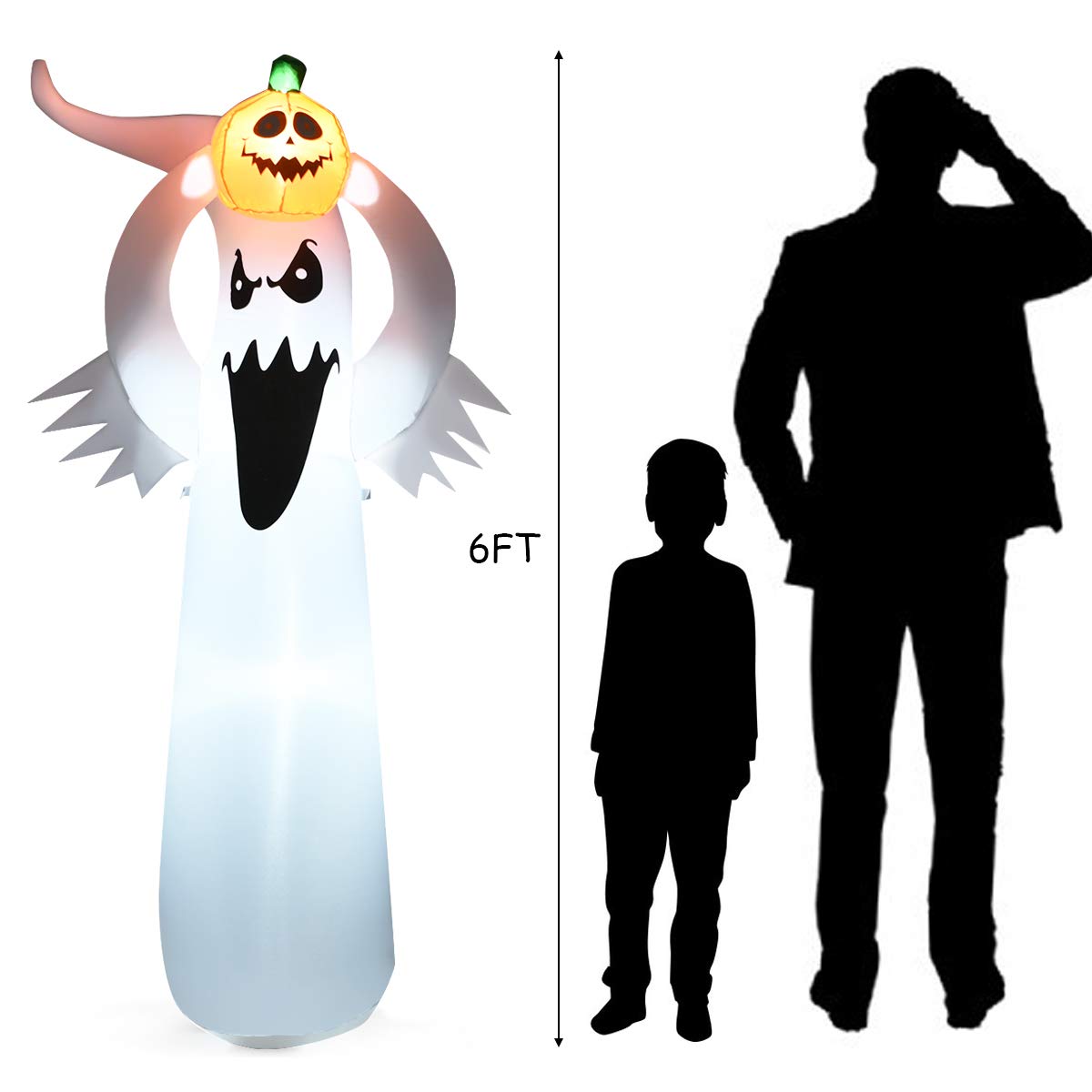 Inflatable Light Up Halloween Ghost Yard Decor