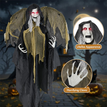 8.2 Ft Standing Witch Animatronic with Red Eyes