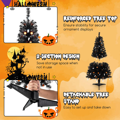 4.5 Ft Pre-Lit Black Halloween Tree with Music