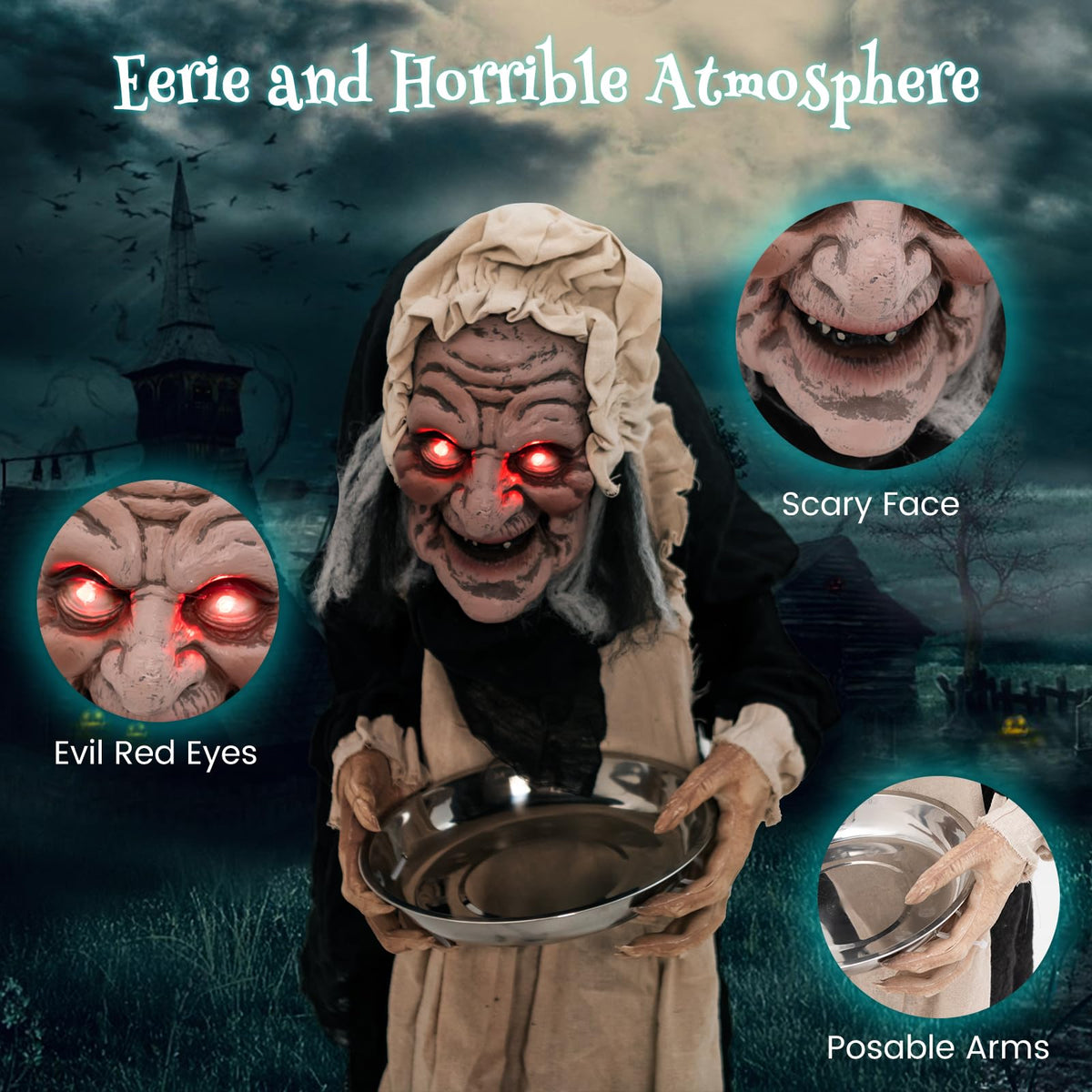 5.2 Ft Animated Old Lady Greeter with Candy Dish