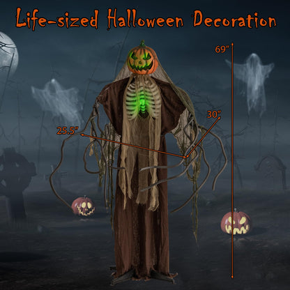 6 Ft Talking Ghost Pumpkin with Moving Head